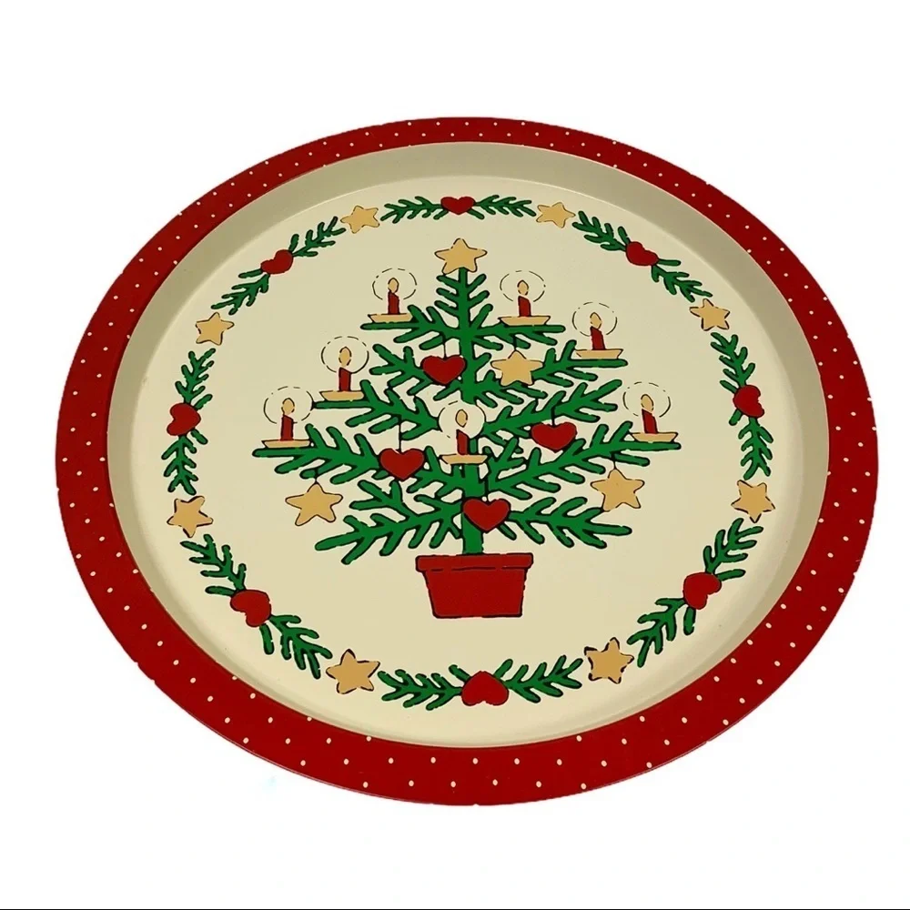 Vintage‎ Christmas Tin Tray Set of 2